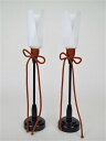 雛道具「木製黒塗油灯(一対)/18cm 紐:朱色」ひな道具 ひなまつり ひな祭り モダン ぼんぼり 雪洞 油灯 桃の節句 おひなさま ひな飾り 和雑貨 初節句 ...