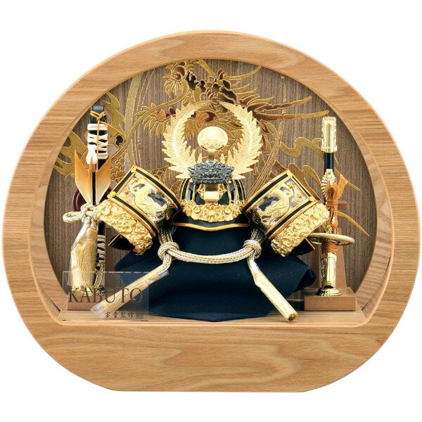 五月人形 コンパクト おしゃれ YN0510GKC ケース入り 丸型 コンパクト 円型 丸形 徳川  ...