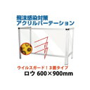 飛沫感染防止パーテーションスタンド600*900 三面LOWタイプ