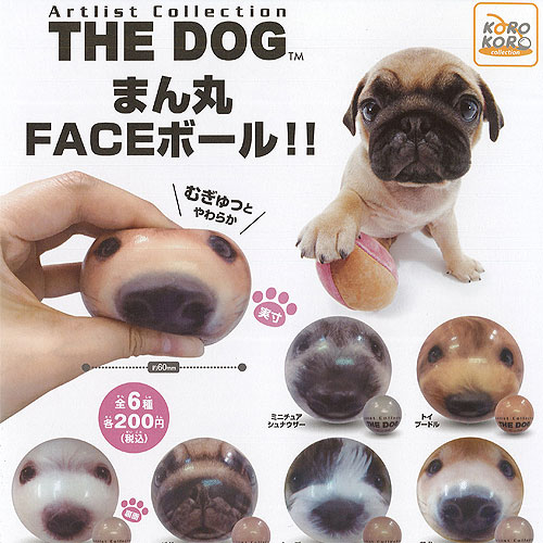 THE DOG まん丸 FACE ボール 全6種+ディスプレイ台紙セット アイピーフォー ガチャポン ガチャガチャ コンプリート