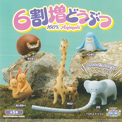 TAMA-KYU 6割増 どうぶつ 全5種+ディスプレイ台紙セット ブシロード ガチャポン ガチャガチャ コンプリ..
