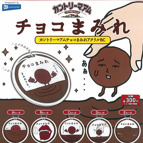 不二家 カントリーマアム チョコまみれ アクリル BC 全5種+ディスプレイ台紙セット レインボー ガチャポン ガチャガチャ コンプリートのサムネイル