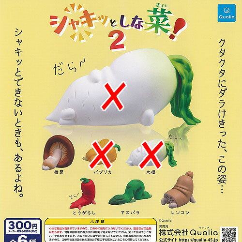シャキッと しな菜 2 / 4種セット Qualia ガチャポン ガチャガチャ ガシャポン