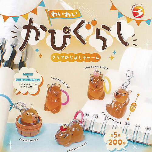 わいわい かぴぐらし クリア めじるし チャーム 全5種セット ブライトリンク ガチャポン ガチャガチャ ガシャポン コンプリートのサムネイル