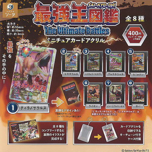 最強王図鑑 ミニチュア カード アクリル 全8種セット SO-TA ガチャポン ガチャガチャ ガシャポン コンプリートのサムネイル