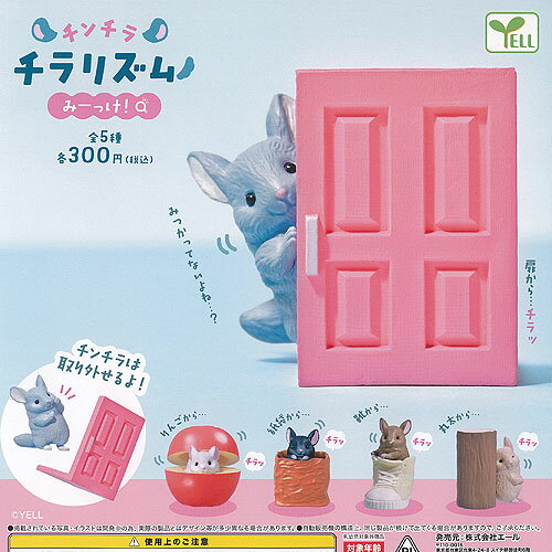 チンチラ チラリズム みーっけ 全5種+ディスプレイ台紙セット エール ガチャポン ガチャガチャ ガシャポン コンプリート