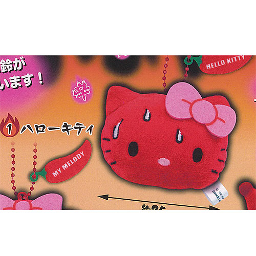 ガチャガチャ - サンリオ キャラクターズ リンリン 鈴 ぬいぐるみ 激辛レッド 1：ハローキティ ケーツーステーション ガチャポン ガチャガチャ ガシャポン