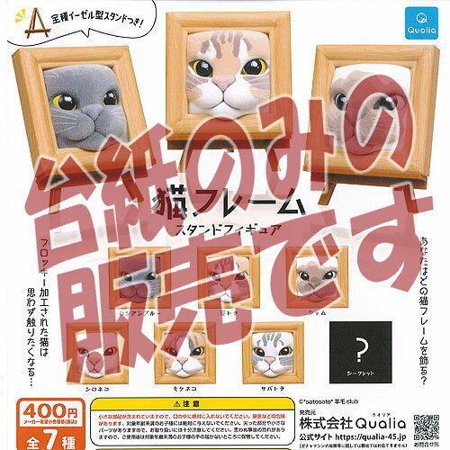 【非売品ディスプレイ台紙】猫フレーム スタンド フィギュア Qualia ガチャポン ガチャガチャ ガシャポン