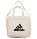 トートバッグ キャンバス adidas ショルダー 白 シンプル ロゴ入り(4)