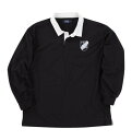 ラガーシャツ 長袖 メンズ 大きいサイズ エンブレム 刺繍 POLO BCS ポロビーシーエス 黒 ブラック シンプル 3L 4L 5L 6L 8L