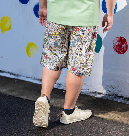 ハーフパンツ ウエストシャーリング(調節ひも有) かるさらエアー 総柄プリント クリフメイヤー KRIFF MAYER