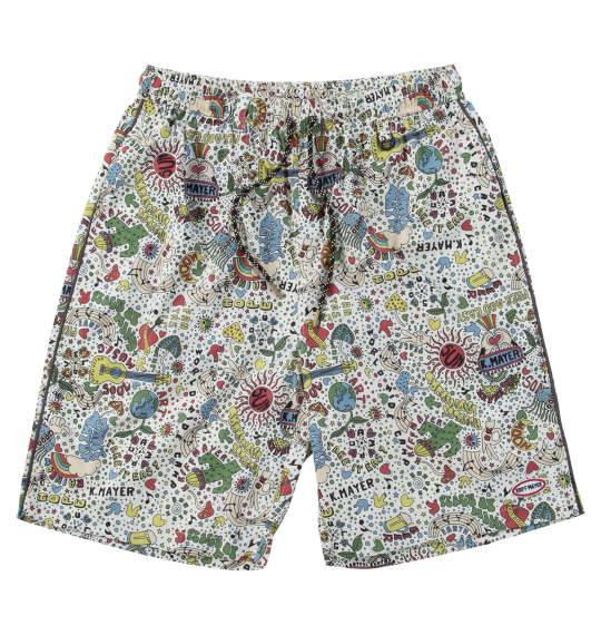 ハーフパンツ ウエストシャーリング(調節ひも有) かるさらエアー 総柄プリント クリフメイヤー KRIFF MAYER
