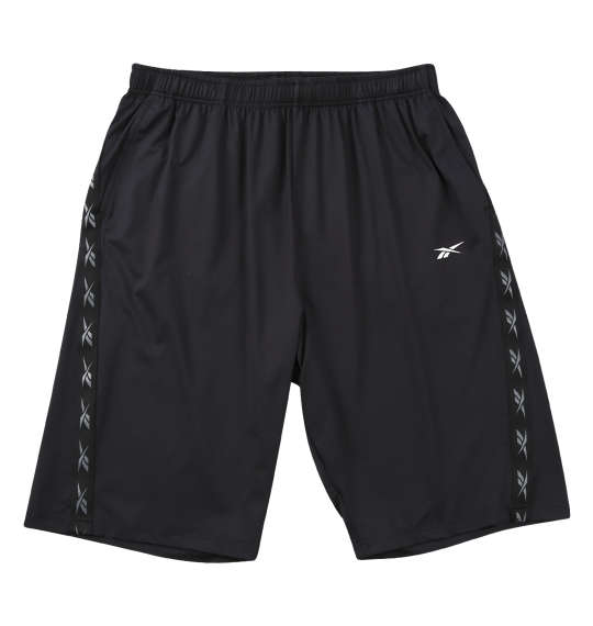 ハーフパンツ 穴開きメッシュ ストレッチ 接触冷感 UVカット デオドラントテープ 吸水速乾 DRY Reebok 黒 ブラック