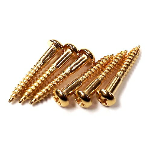 【YJB PARTS】 【ギターパーツ】 シンクロトレモロブリッジ固定ネジ ゴールド 6P 【メール便対応】 [ar1]