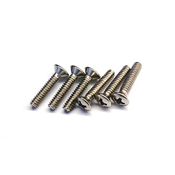 【YJB PARTS】 ストラト用ピックアップネジ(丸皿) インチ ニッケル 6P 【メール便対応】 [ar1]
