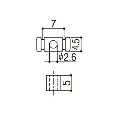 YJB PARTS Gシリーズ 円筒型ストリングガイド 5mmスペーサー クローム 【メール便対応】 [ar1]