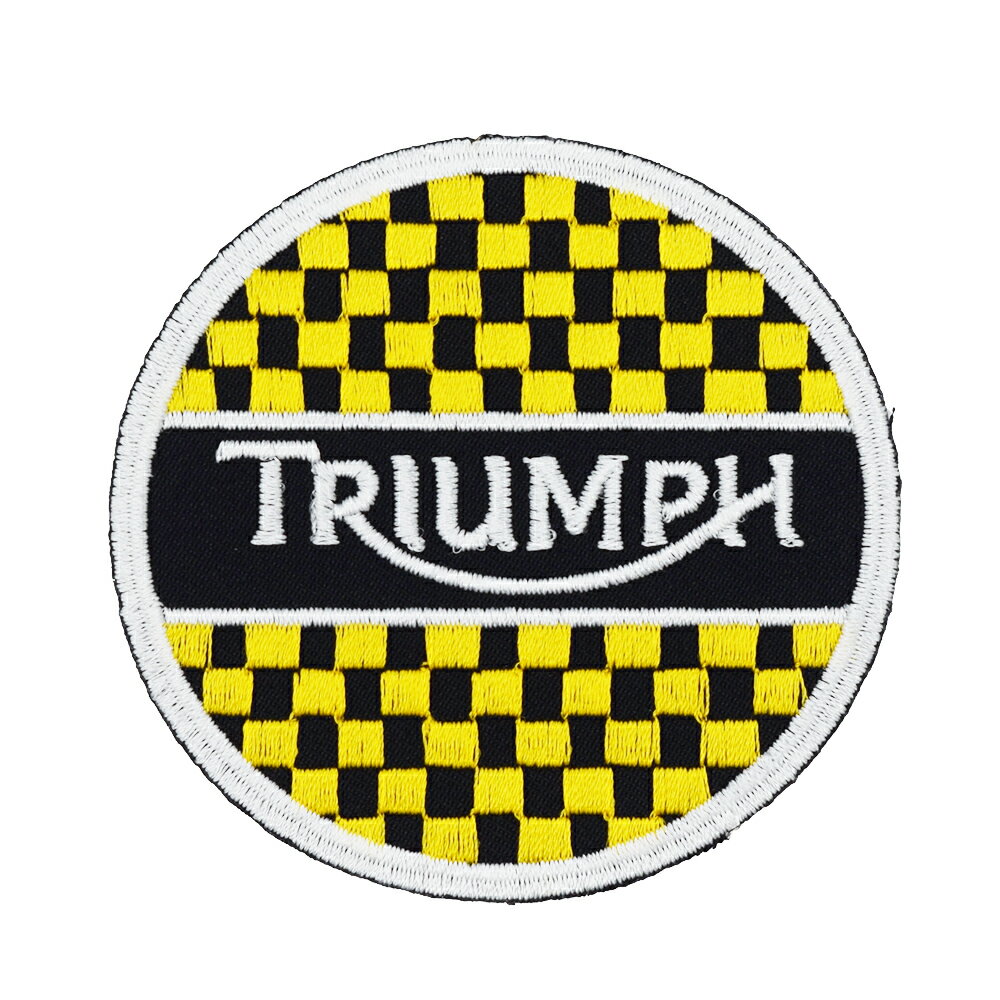 【メール便可】ワッペン #0253 TRIUMPH round (7.5x7.2cm) / 手芸 パッチ カスタム モーター 車 バイク アメリカン雑貨
