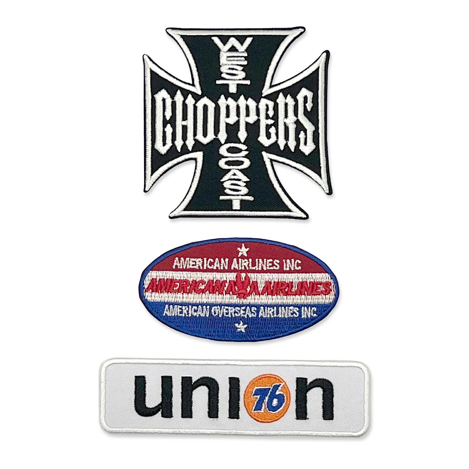 【メール便送料無料】[#A07] 厳選ワッペンアソート3Pset【WEST COAST CHOPPERS BK (7.7x7.7cm) メイン..