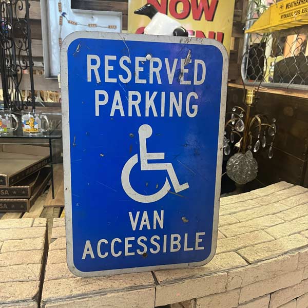 ヴィンテージ 看板 [202308-K] RESERVED PARKING VAN ACCESSIBLE ストリートサイン アメリカン雑貨