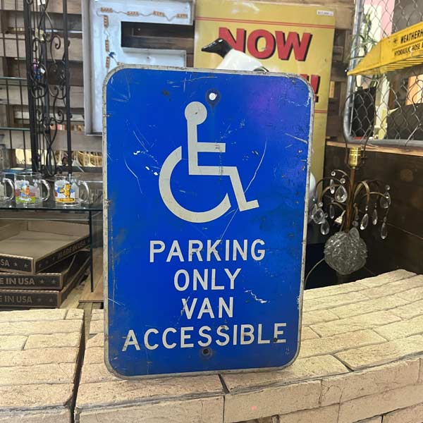 ヴィンテージ 看板 [202308-L] PARKING ONLY VAN ACCESSIBLE ストリートサイン アメリカン雑貨