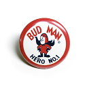 缶バッチ CB013 RED BUDWEISER BUD MAN バドワイザー バドマン アメリカン雑貨 缶バッジ