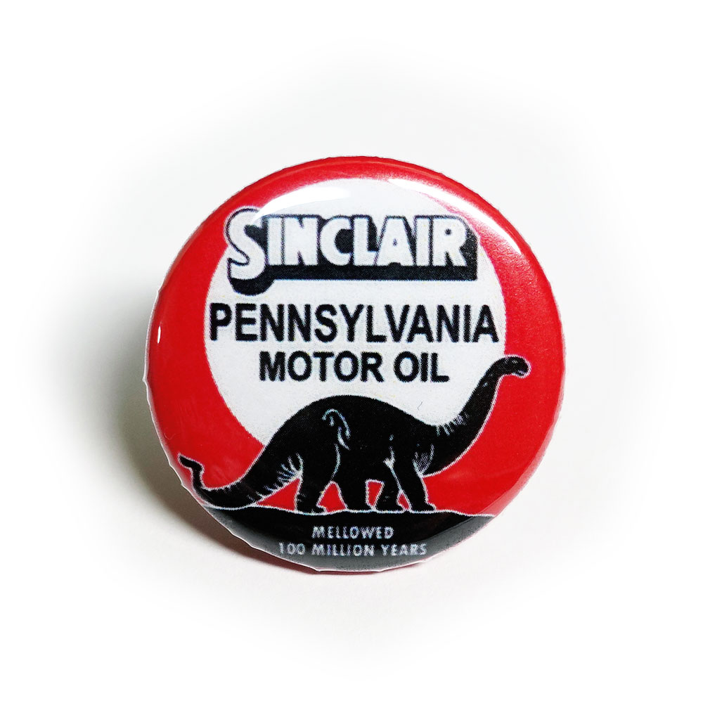 缶バッチ #CB042 [RED] SINCLAIR PENNSYLVANIA MOTOR OIL アメリカン雑貨 缶バッジ