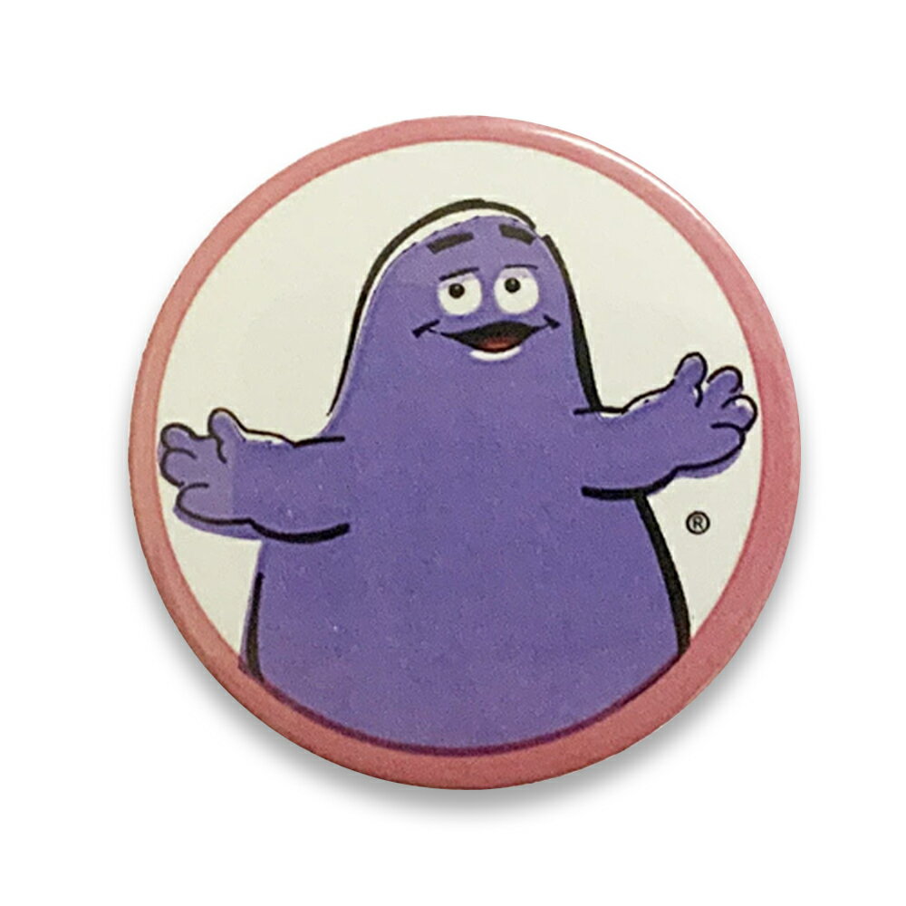 ビッグ缶バッチ #CBB043. McDonald's Grimace グリマス マクドナルド / 大きい缶バッジ 直径5.3cm アメリカン雑貨 CHOPPERS