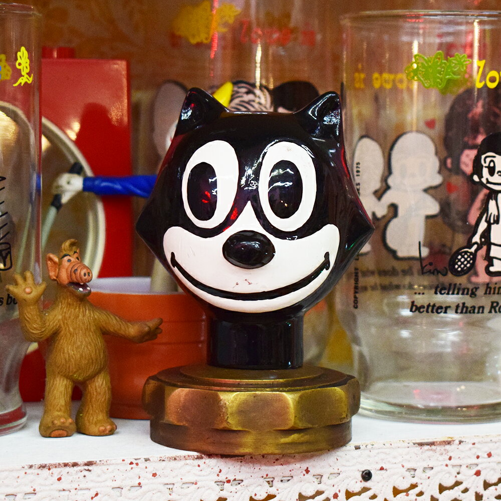 FELIX フィリックス フィギュア ラジエーターキャップ 真鍮 / Vintage 置物 12cm カスタム パーツ Iron..