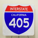 【INTERSTATE CALIFORMIA ヴィンテージ看板】ロードサイン カリフォルニア 405 / ハイウェイ 標識看板 サインプレート ガレージ インテリア vintage USA直輸入 メリカンン雑貨