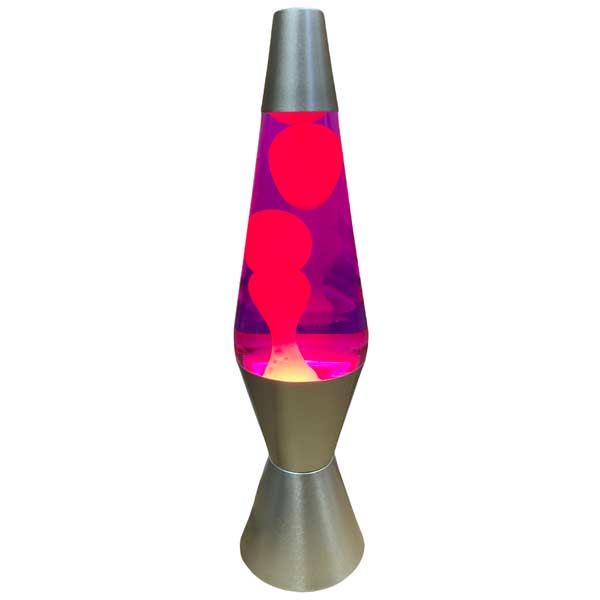 [2125] ラバライト Lava Light Lamp ラバランプ / Yellow Wax Purple Liquid Silver Baseのサムネイル