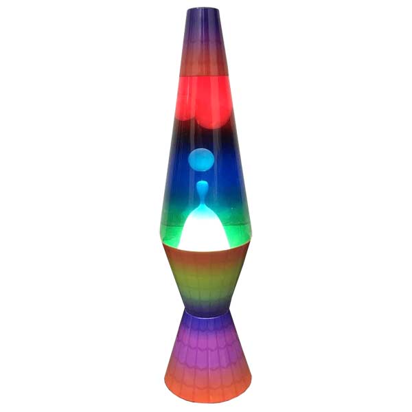 [2140] ラバライト Lava Light Lamp / White Wax clear liquid tri-colored globe rainbow base / ラバランプ ガレージ アメリカ雑貨 トイストーリー ライト 照明 オシャレ アメリカン雑貨