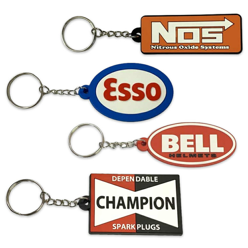 Rakuten - アメリカンラバーキーホルダーお得な4個セットG / NOS ESSO BELL CHAMPION アメリカン雑貨