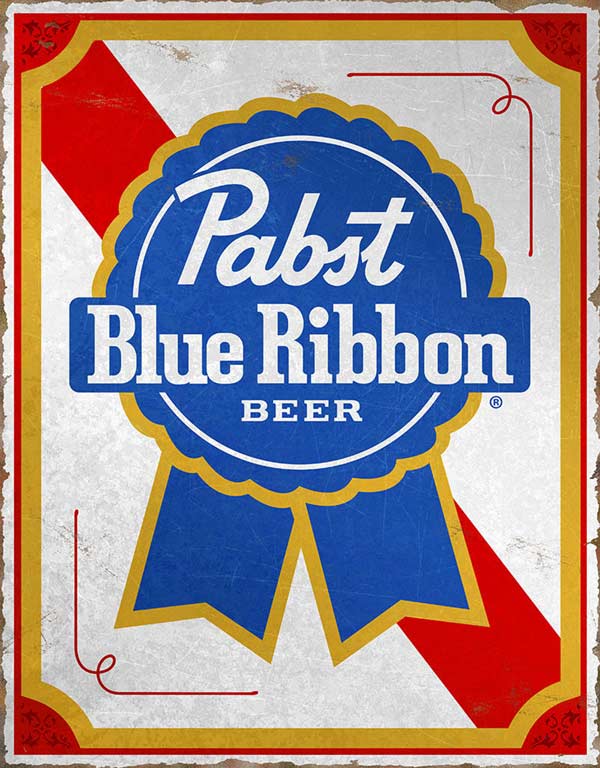 楽天アメリカンガレージライフCHOPPERSPabst Blue Ribbon BEER （2481） ブリキ看板 ティンサインプレート ブルーリボン ビール アメリカン雑貨 お酒 アメ雑