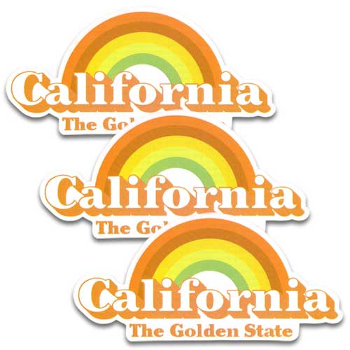 ステッカー 3枚セット California #66 カリフォルニア ゴールデンステート アメリカン雑貨