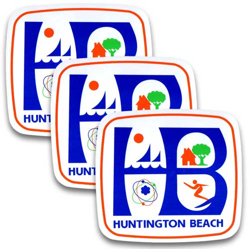 ステッカー 3枚セット HB #72 ハンティントン ビーチ HUNTINGTON BEACH アメリカン雑貨のサムネイル