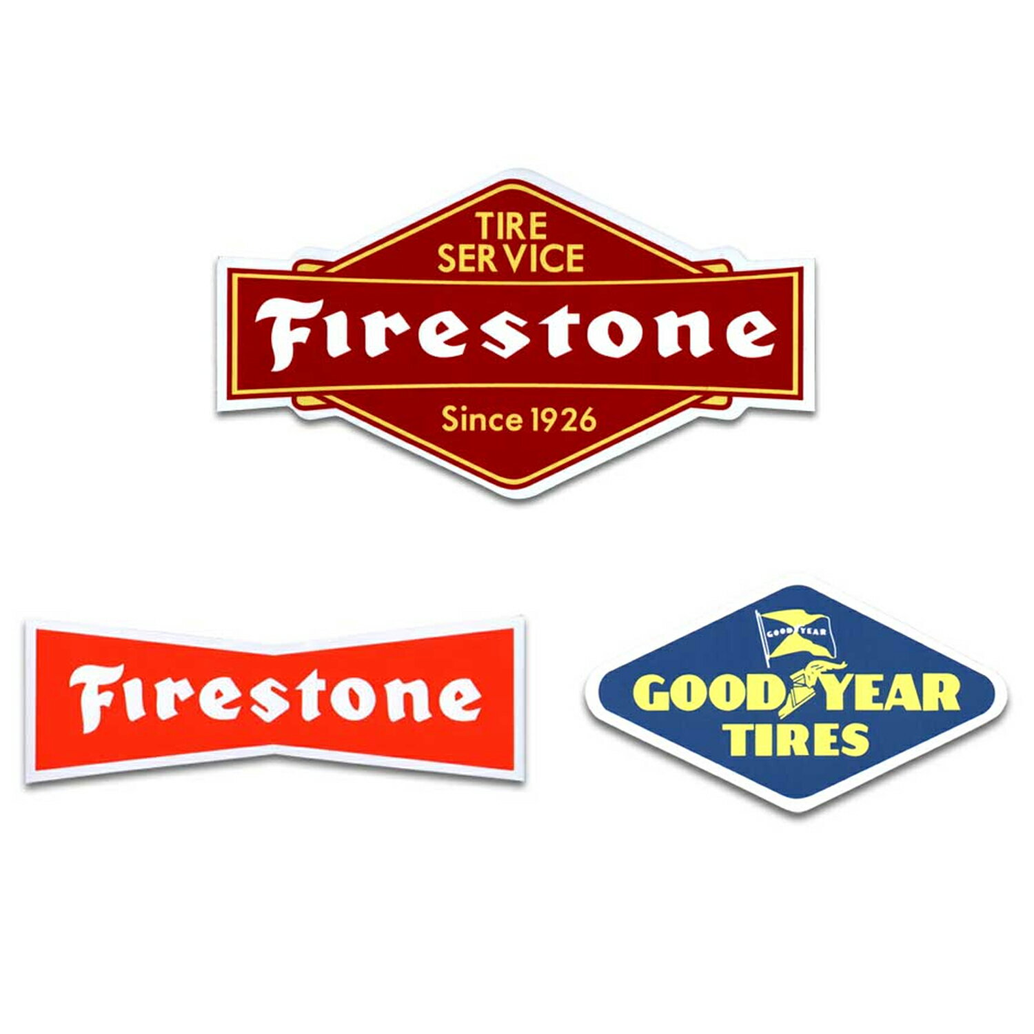 【メール便可】Firestone 1926 ステッカーメイン アソート3枚セット#11 (11x6cm) / ファイアストン アメリカン雑貨