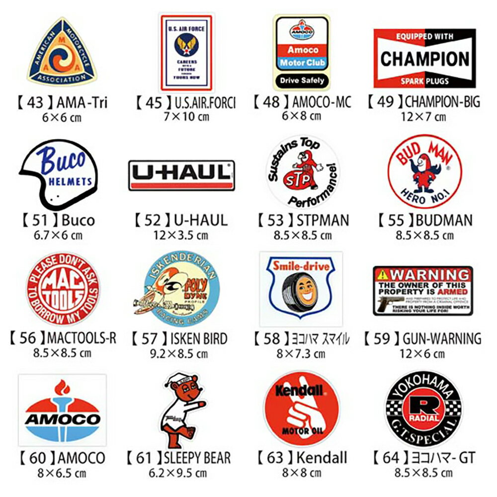 【メール便送料無料】えらべるアメリカンレーシングステッカー 3枚セット / 約100種類 フリーセレクト アメリカン雑貨 3