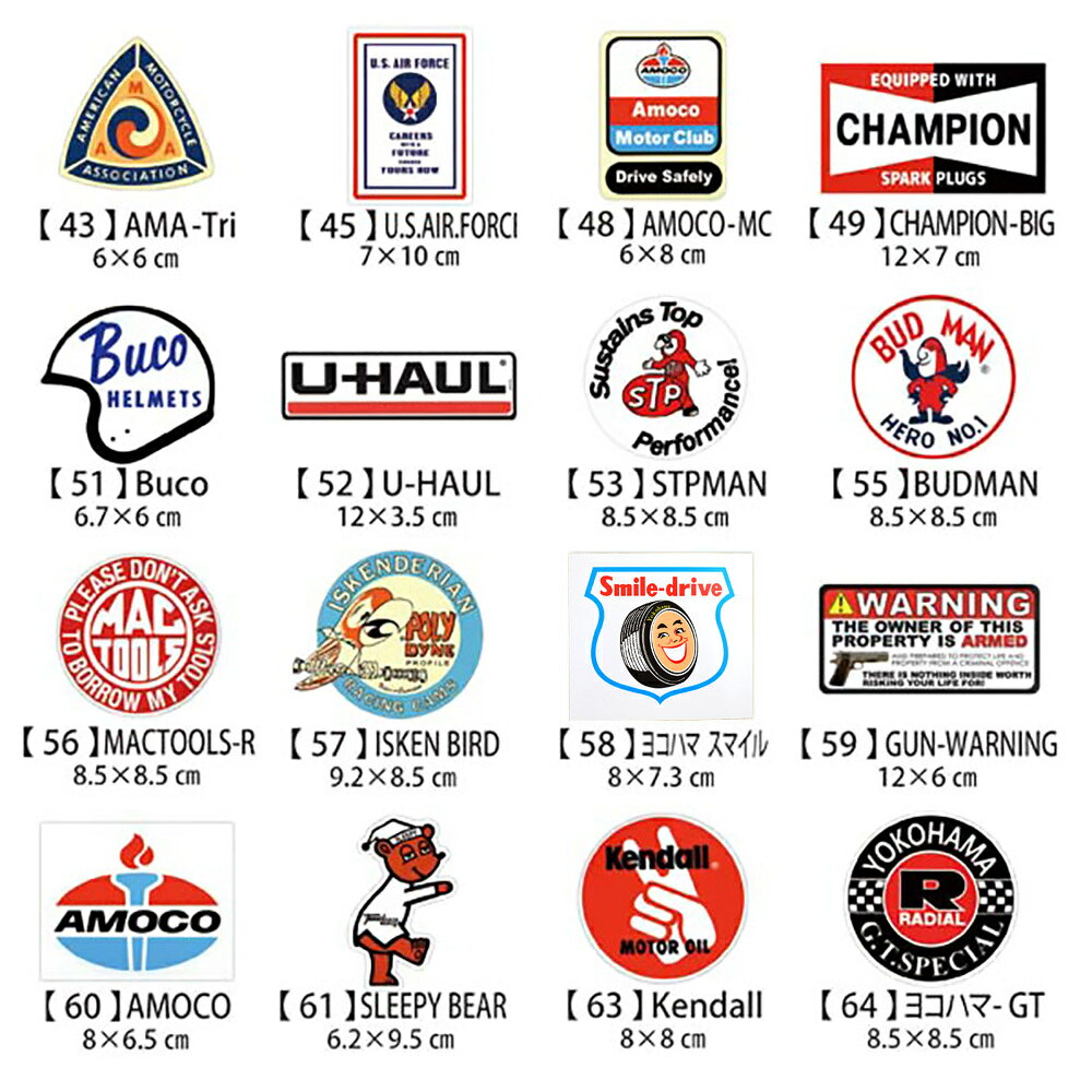 【メール便送料無料】えらべるアメリカンレーシングステッカー 10枚セット / 約100...