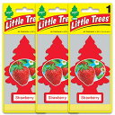【メール便送料無料】27.Strawberry (ストロベリー)Little Trees 3個set / エアフレ 芳香剤 エアフレッシュナー 吊り下げ リトルツリー アメリカン雑貨