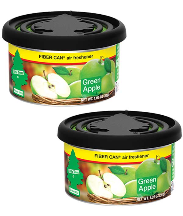 Green Apple (グリーンアップル) Little Trees ファイバー缶 2個セット / 香剤 車用 エアフレッシュナー ブラックアイス USA アメリカ雑貨(2.0)