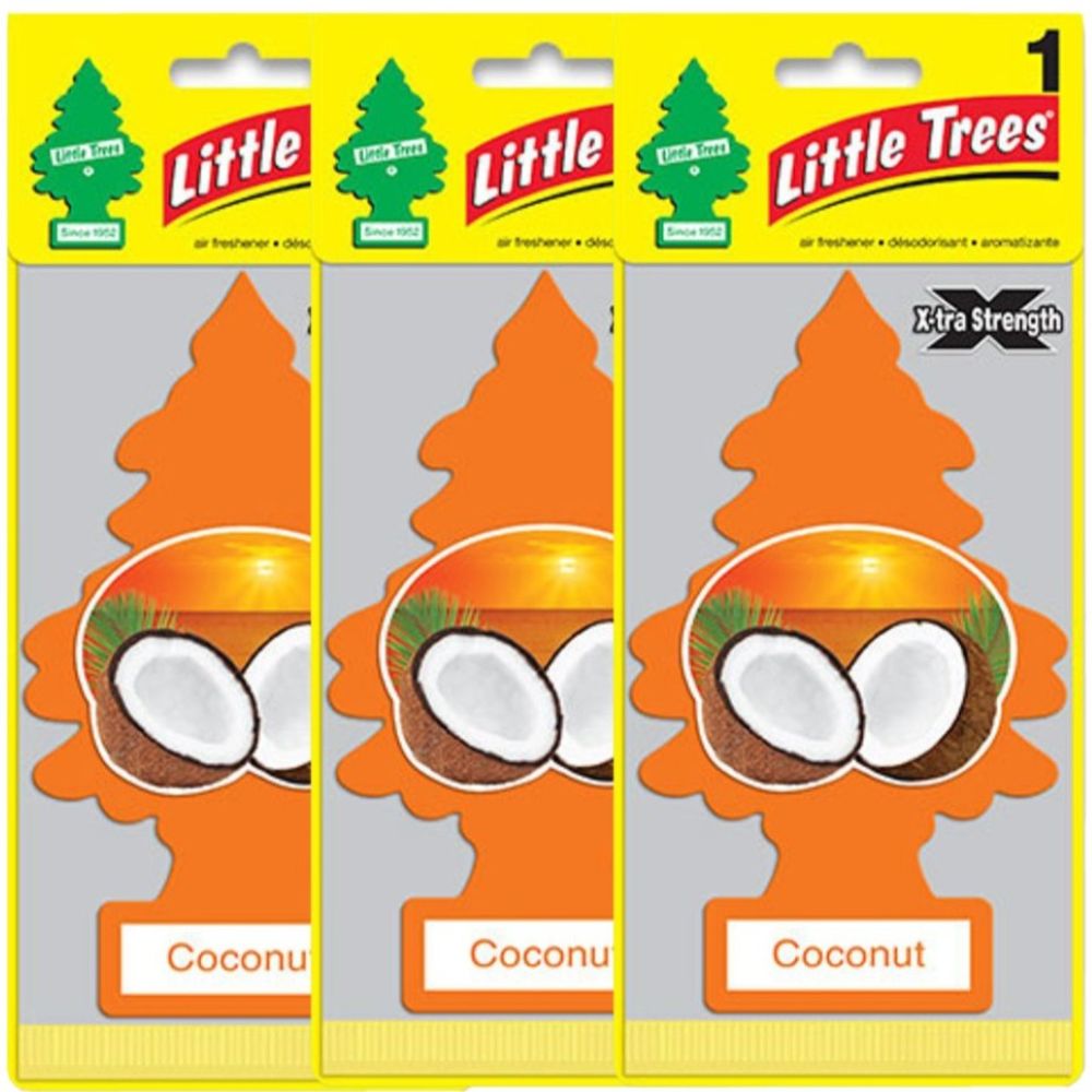 【メール便送料無料】BIGサイズ Coconut (ココナッツ) 大 Little Trees 3個set / エアフレ 芳香剤 エアフレッシュナー 吊り下げ リトルツリー アメリカン雑貨