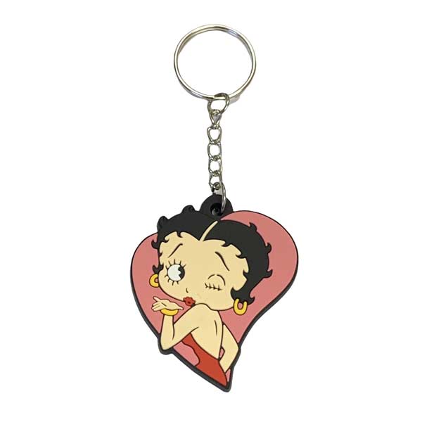 【メール便可】ラバーキーホルダー [ベティハート] Betty Boop heart / キーリング アメリカン雑貨