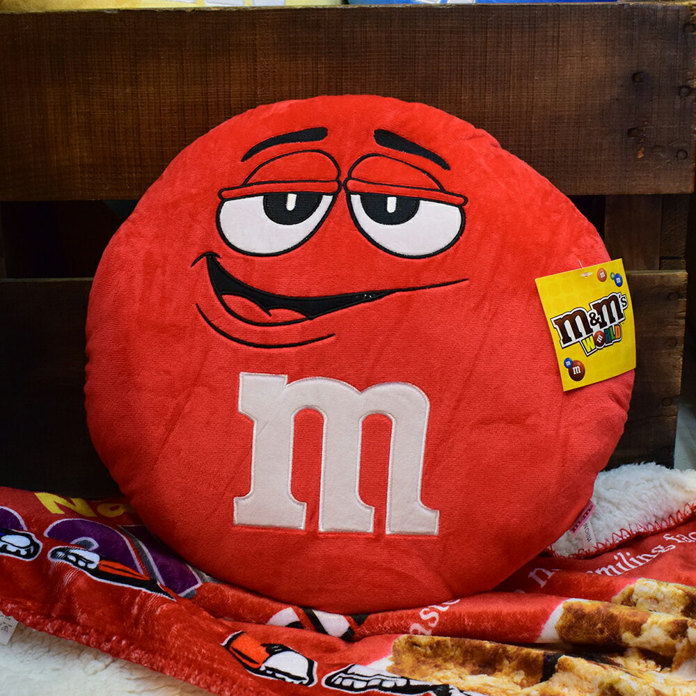 クッション Red 赤 / M&M's エムアンドエムズ ぬいぐるみ アメリカン雑貨