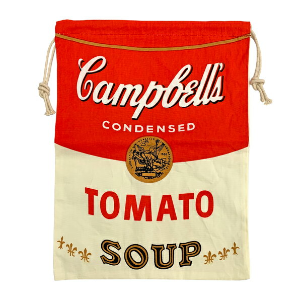 巾着袋 道具袋 キャンベル スープ缶柄 Campbell's soup アメリカン雑貨