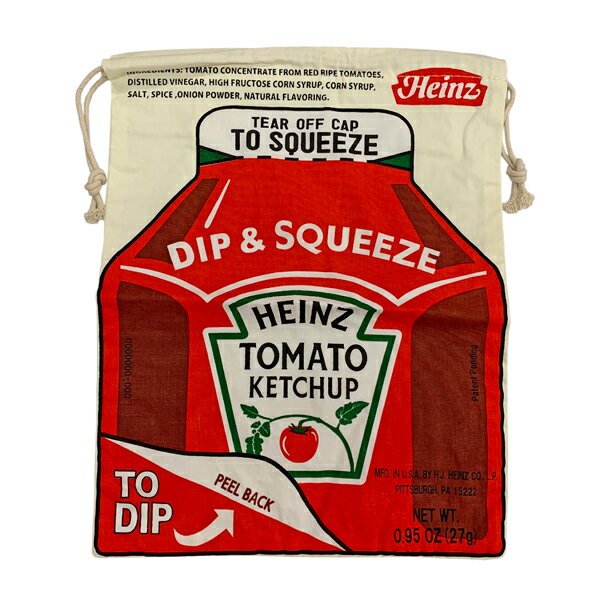 巾着袋 【 HEINZ】/ 道具袋 ハインツ トマトケチャップアメリカン雑貨