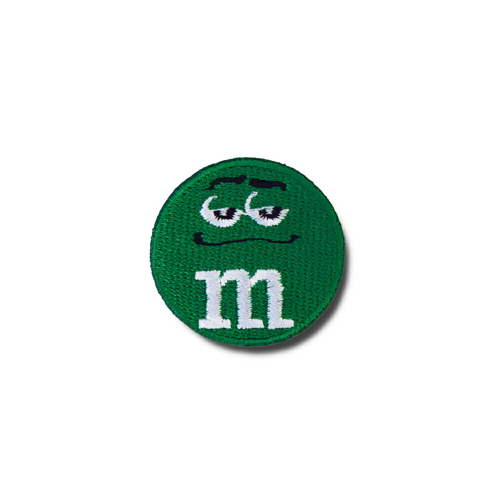 Rakuten - 【メール便可】ミニワッペン M&M face グリーン (3.2x3.2cm) [MW147] / 手芸 パッチワーク アメ雑 アメリカン雑貨