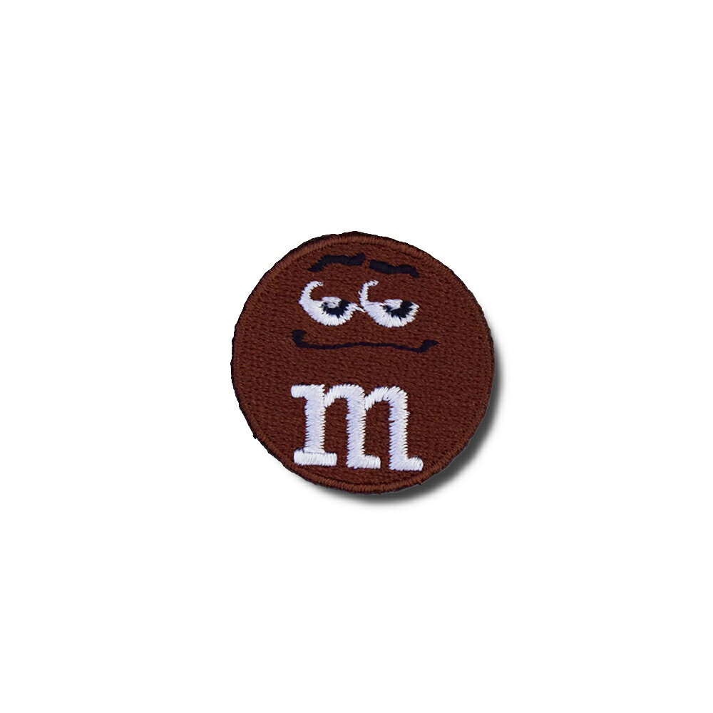 Rakuten - 【メール便可】ミニワッペン M&M face ブラウン (3.2x3.2cm) [MW148] / 手芸 パッチワーク アメ雑 アメリカン雑貨