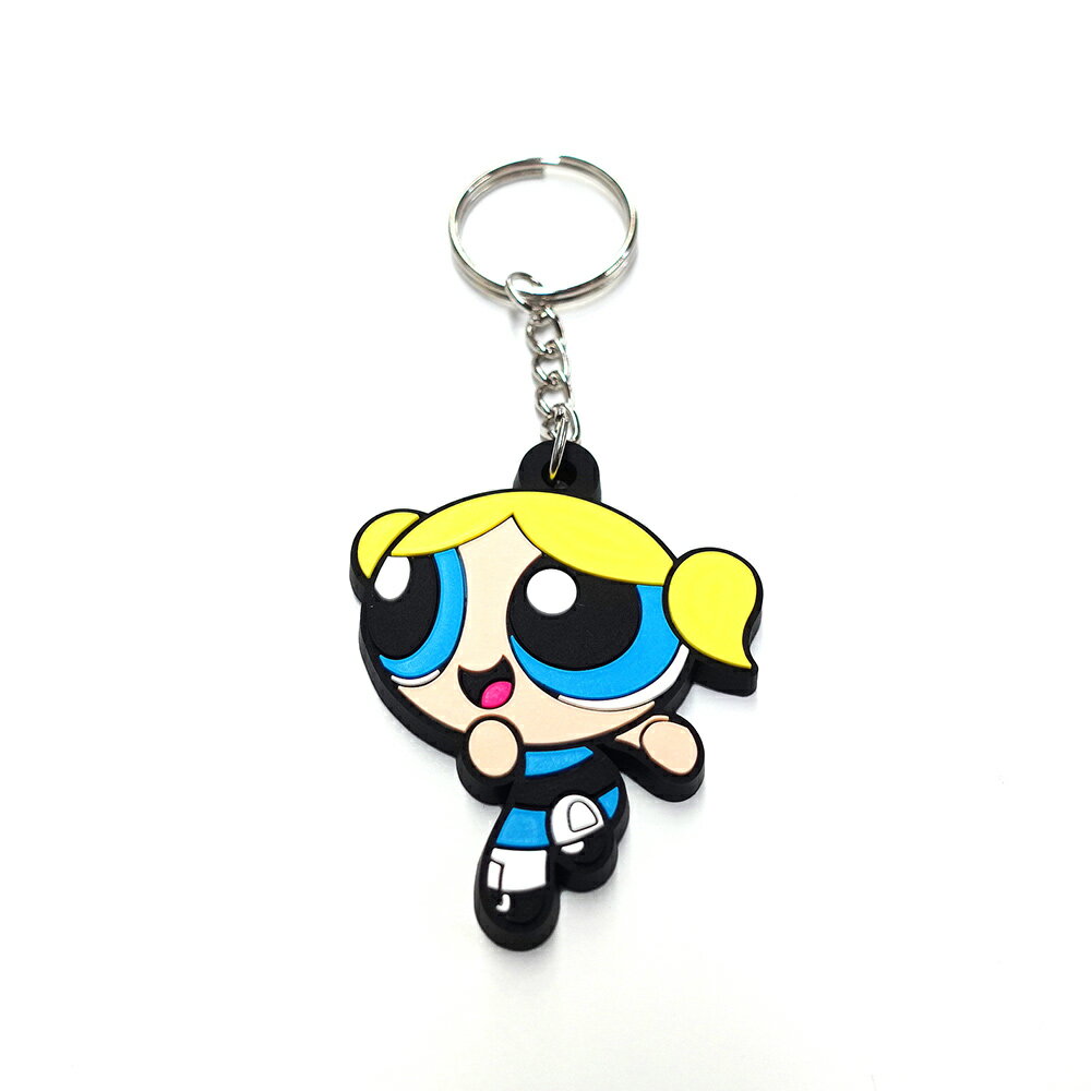 [メール便可] ラバーキーホルダー The Powerpuff Girls バブルス　パワーパフガールズ (5.1x4.7cm) キ..