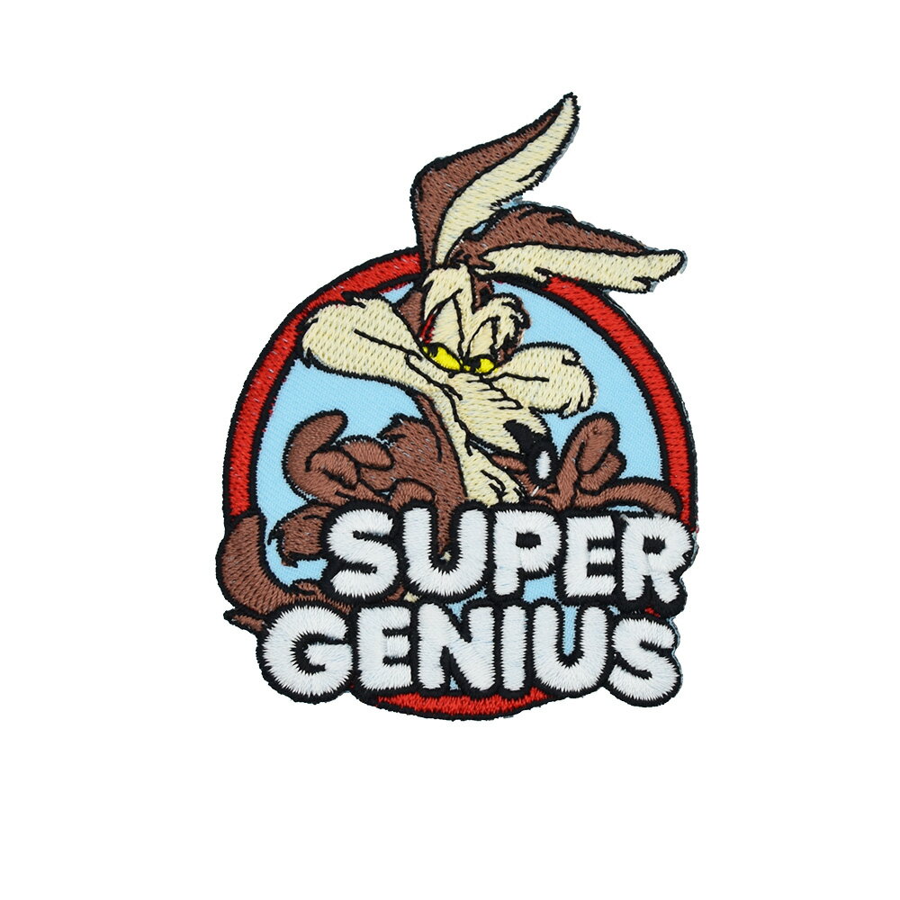【メール便可】ワッペン WILE E. Coyote ワイリーコヨーテ (6.5×8.5cm) GENIUS / 手芸 パッチ カスタム モーター 車 バイク アメリカン雑貨