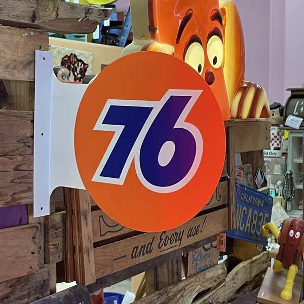 Union 76 フランジ 看板 サイン 両面看板 76 アメリカン雑貨 ガレージ